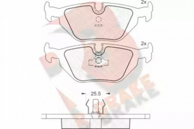 R BRAKE rb0802 -  Комплект тормозных колодок, дисковый тормоз